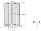 Ifö Next Duschkabin 80x80 Låg modell Mönstrat
