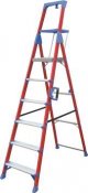 Glasfibertrappstege med verktygshylla, 6 steg