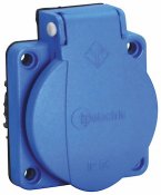 Paneluttag 1-fas, Blå, IP54