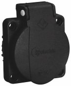 Paneluttag 1-fas, Svart, IP54