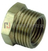 Bussning, in- och utvändig gänga, gul. Storlek Gänga G: G32xG25