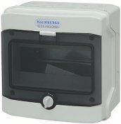 Normkapsling, ASA-plast, 8 moduler, IP65