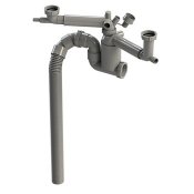 Diskbänksvattenlås G40X50 Med Slang 3Flex Grå Faluplast