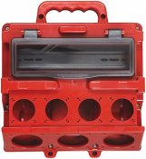 Uttagskapsling, Röd, 12 moduler, 4x 1-fas, 4x CEE, IP44