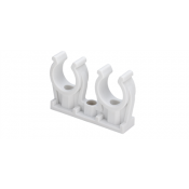 Rörklämma Vit Dubbel 12