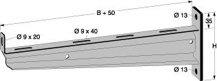 MP-184Z2 Väggkonsol 400 mm Varmförzinkad