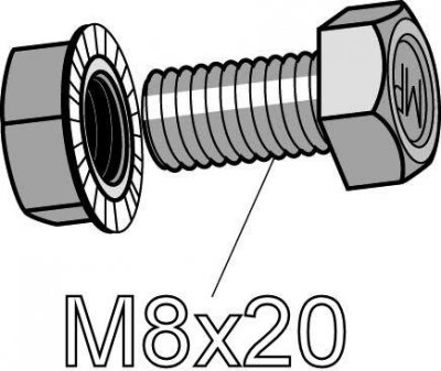 MP-294Z Monteringsbult M8x20 50st