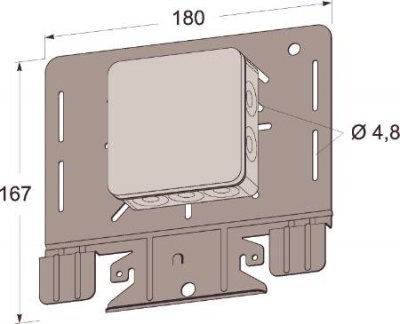 MP-955VD Fästplåt + Dosa IP55 Vit