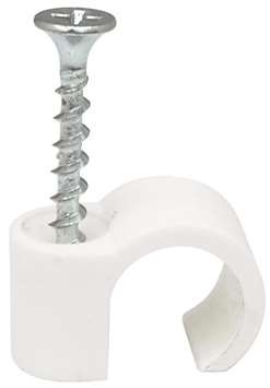 Skruvclips, Vit, Ø 8-12 mm, 3,9x32 mm, 10 st