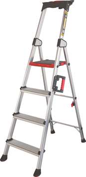 Yrkestrappstege med verktygshylla, 4 steg