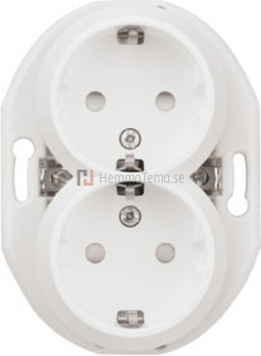 Renova Vägguttag 2-vägs jordat Utan ram vit