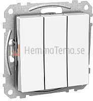 Exxact Strömställare 3x1-pol Vit