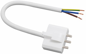Lampsladd med jordad DCL-stickpropp, 20 cm