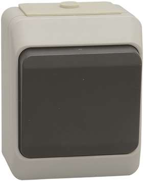 Kapslad strömbrytare Nordic,Grå, Kors, IP44