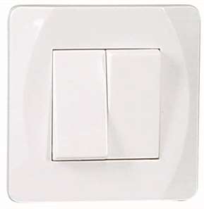 Strömbrytare Nova, Vit, Dubbeltrapp/kron