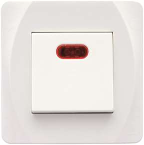 Strömbrytare Nova, Vit, 2-Pol med glimlampa