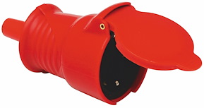 Skarvuttag, Med lock, Röd, IP44