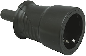Skarvuttag, Utan lock, Svart, IP44