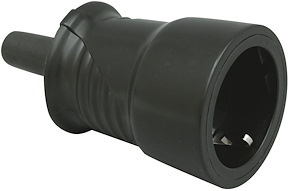 Skarvuttag, Utan lock, Svart, IP44