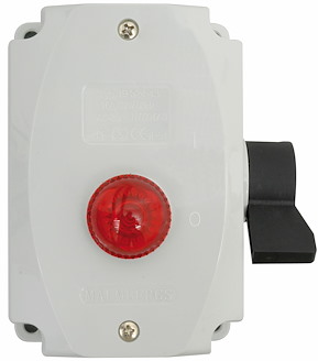 Strömställare, IP54, 16A, Med glimlampa