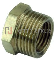 Bussning, in- och utvändig gänga, gul. Storlek Gänga G: G32xG25