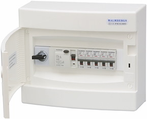 Komplett normcentral i plast, 1x12 moduler