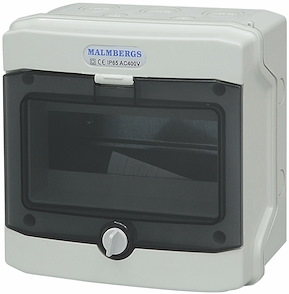 Normkapsling, ASA-plast, 8 moduler, IP65