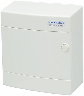 Normkapsling, ABS-Plast, 8 moduler, IP40