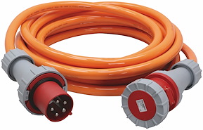 Skarvkabel PUR (H07BQ-F) 3-fas, 63A, 10 m, IP67