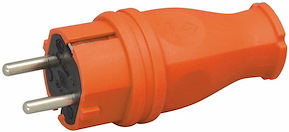 Stickpropp, Gummi, Med jord, Orange, IP44