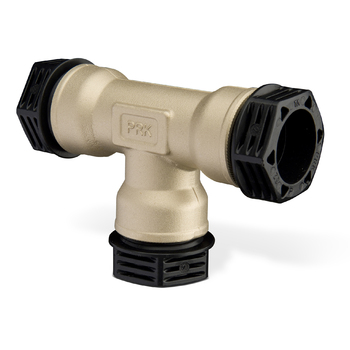 T-rör med tryckmutter i alla anslutningar