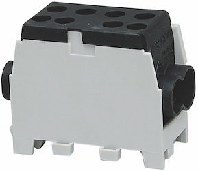 Fördelningsplint, AL/CU, Svart, 2x25+2x16 mm²