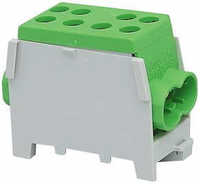 Fördelningsplint, AL/CU, Grön, 2x25+2x16 mm²