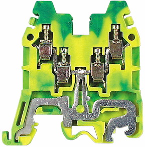 Dubbel jordplint, (gul/grön), 2-vägs, 2,5 mm²