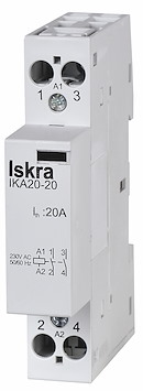 Installationskontaktor, 2-pol, 1,3kW, 20A