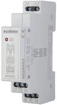 Arbetsströmrelä, 16A, 2sl/br, 24V AC/DC