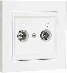 Antennuttag för TV/Radio Optima, 75 Ohm, Signalvit