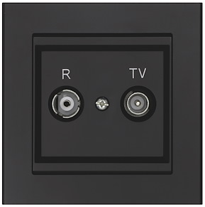 Antennuttag för TV/Radio Optima, 75 Ohm, Svart