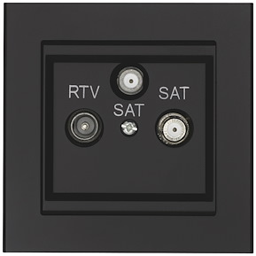Antennuttag för TV/2xSat. Optima, 75 Ohm, Svart