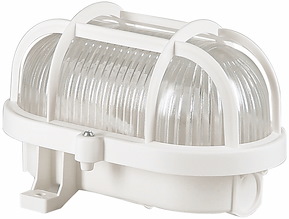 Vägg-/takarmatur, Gallerarmatur, Vit, E27, IP44