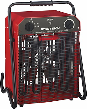 Byggfläkt, Stativ, 9kW, 400V, Röd, IP44