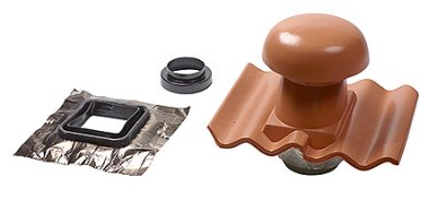 Frånluftshuv Plast VTE T11 Ø125mm Tegelröd
