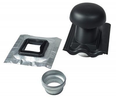 Frånluftshuv Plast JPA Ø125mm Ytb Svart