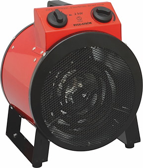 Byggfläkt, Rund, 2kW, Röd, IP44