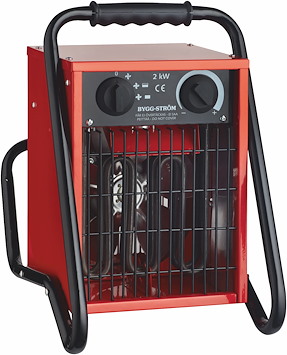 Byggvärmefläkt, 2kW, 230V, Röd, IP44, MB