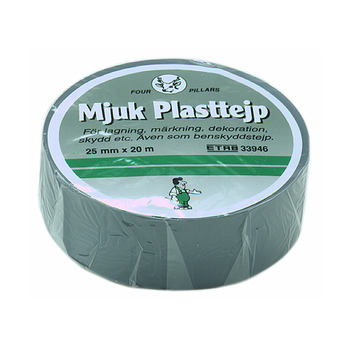 MJUK PLASTTEJP LJUSGRÅ25MMX20M
