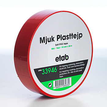 MJUK PLASTTEJP RÖD 19MMX20M