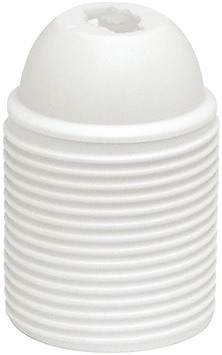 Lamphållare, Ojordad, Gängad, Vit, E27