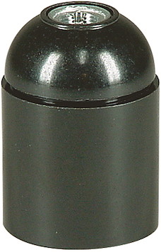 Lamphållare, Jordad, Svart, E27