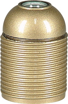 Lamphållare, Jordad, Gängad, Guld, E27